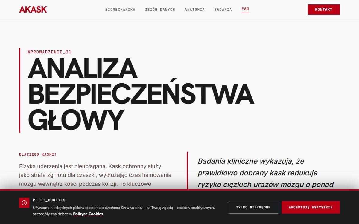 Screenshot of the A Kask? project