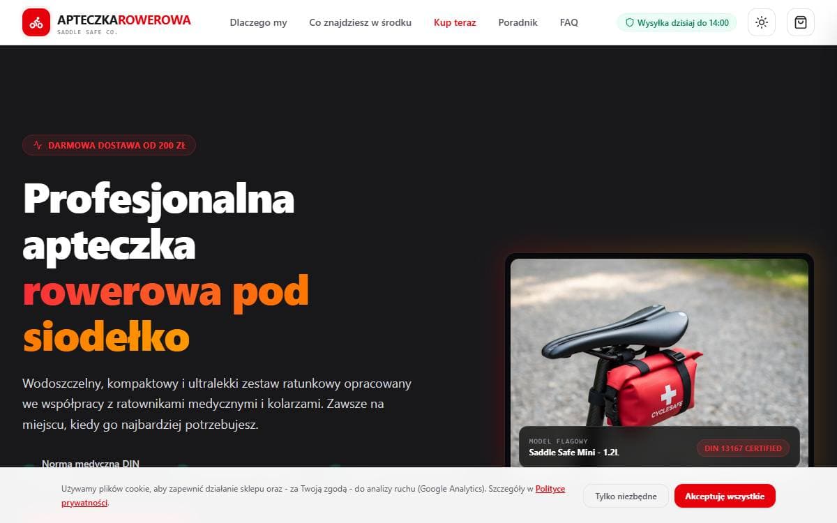 Screenshot of the Apteczka Rowerowa project