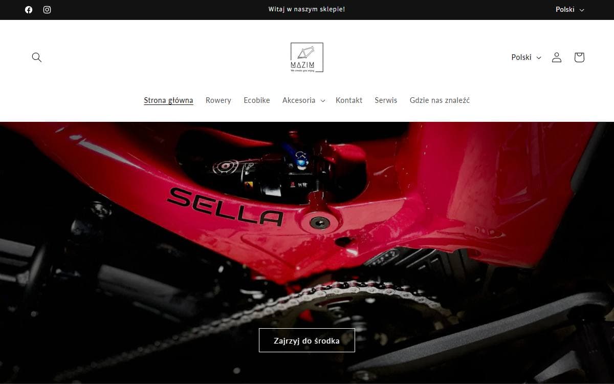Screenshot of the Mazim e-Bikes project