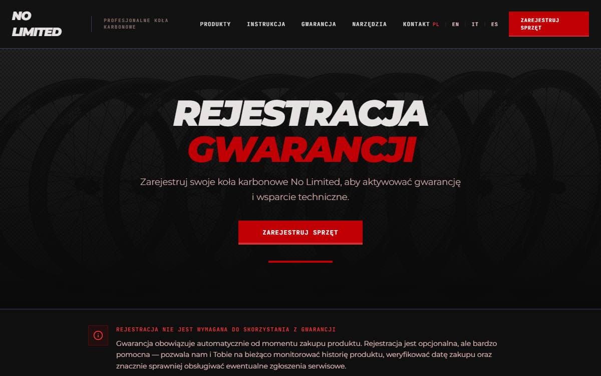 Screenshot of the No Limited Registration project