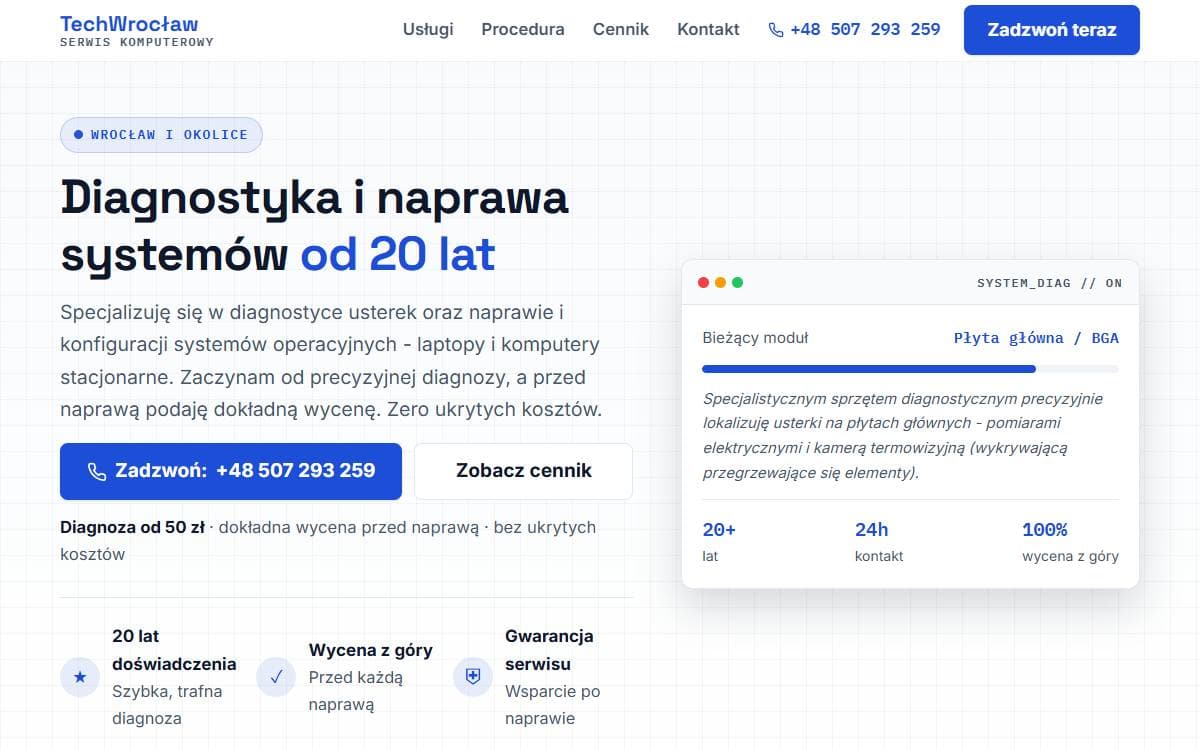 Screenshot of the TechWrocław project